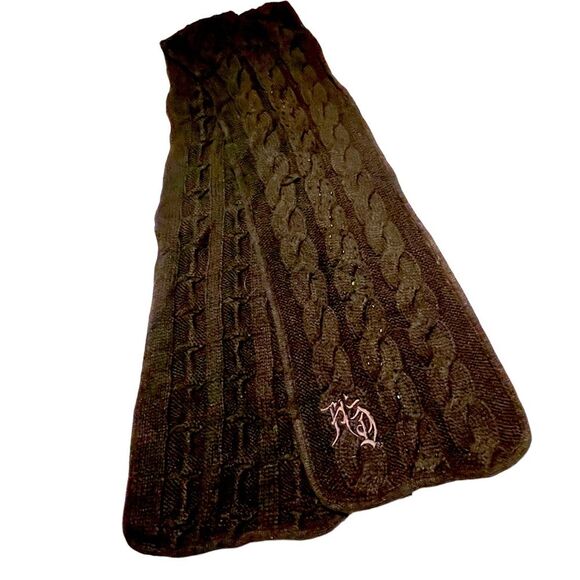 HARLEY-DAVIDSON LADIES BLACK KNIT SCARF WITH LOGO UNDERSTATED BLING - Picture 1 of 9